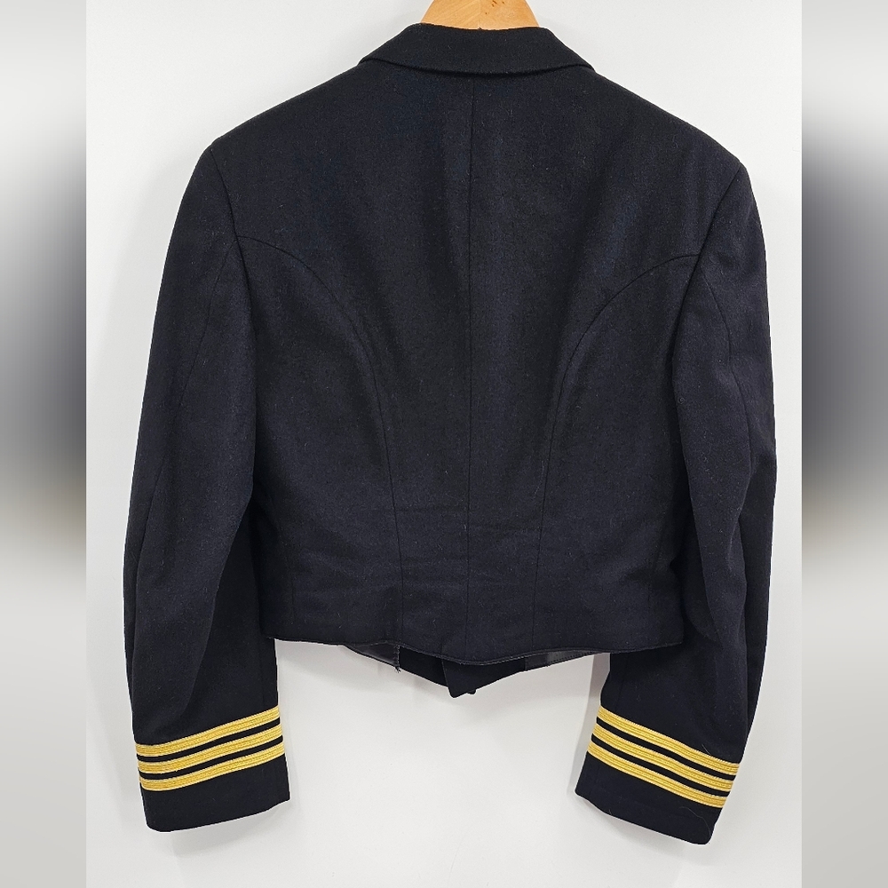 United States Coast Guard Academy Jacket Black Gold Size Large - Picture 2 of 16